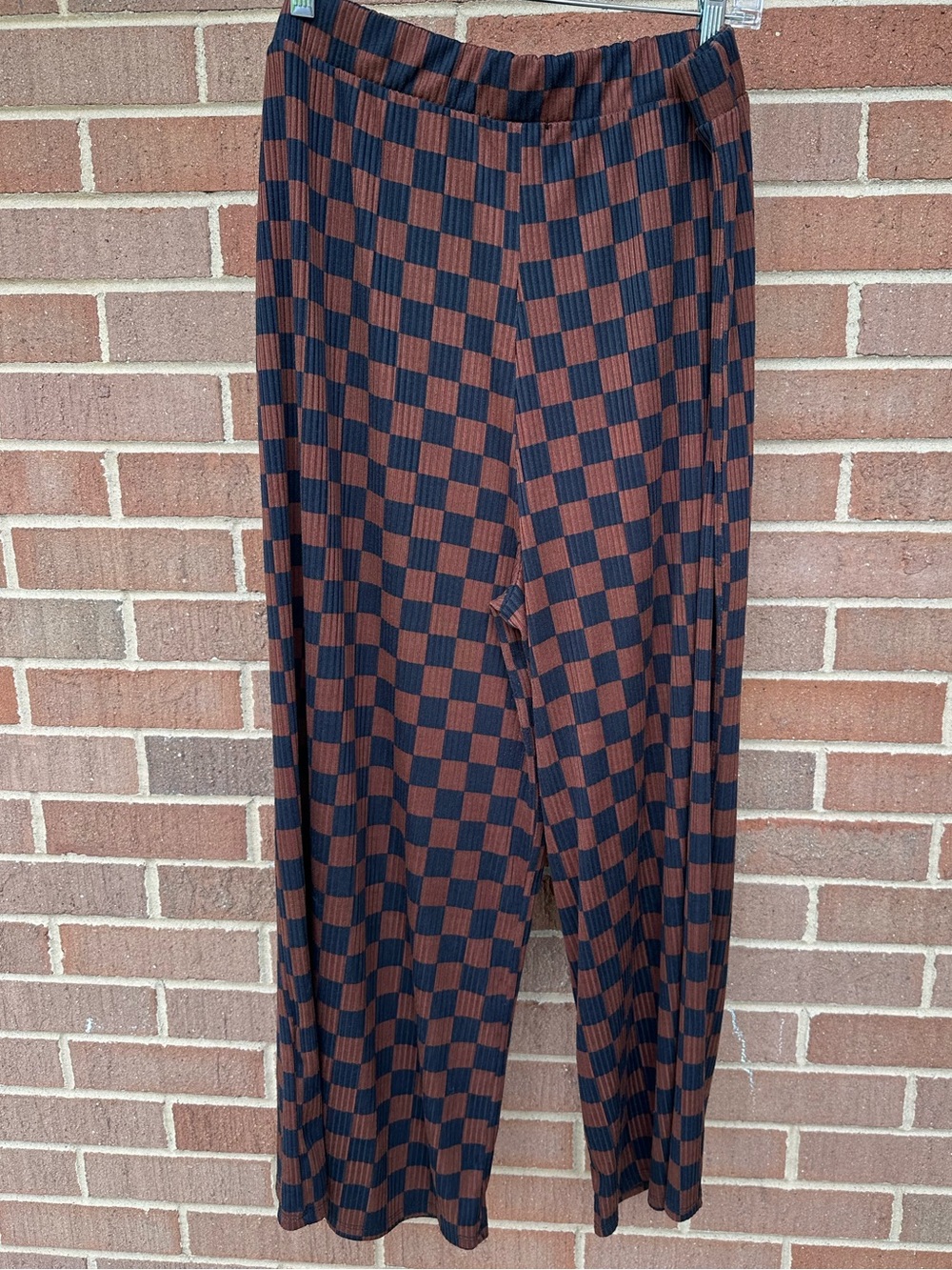 Dressed In LALA Lex Ribbed Playsuit - Brown/Black Checkerboard Size 3XL - Picture 11 of 16